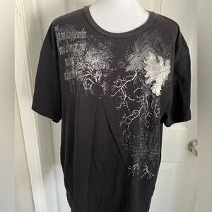 Guess Black and Silver Graphic Tee